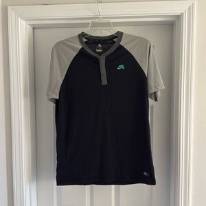 Nike SB Henley tee. Dri fit fabric. Size medium
